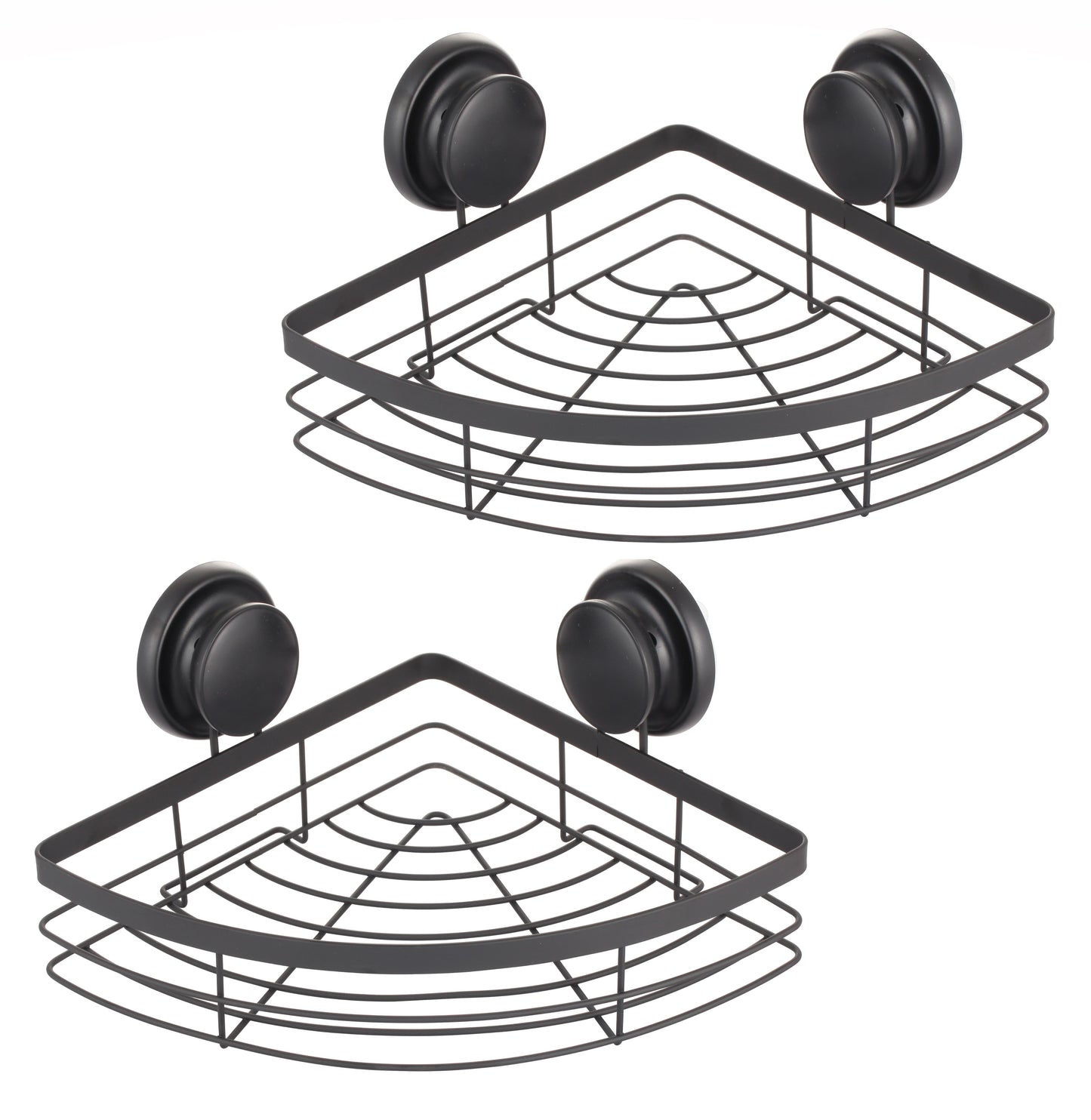 CARLA HOME 2 Pack Round Corner Shower Caddy Shelf Basket Rack with Premium Vacuum Suction Cup No-Drilling for Bathroom and Kitchen-1978962237745926144