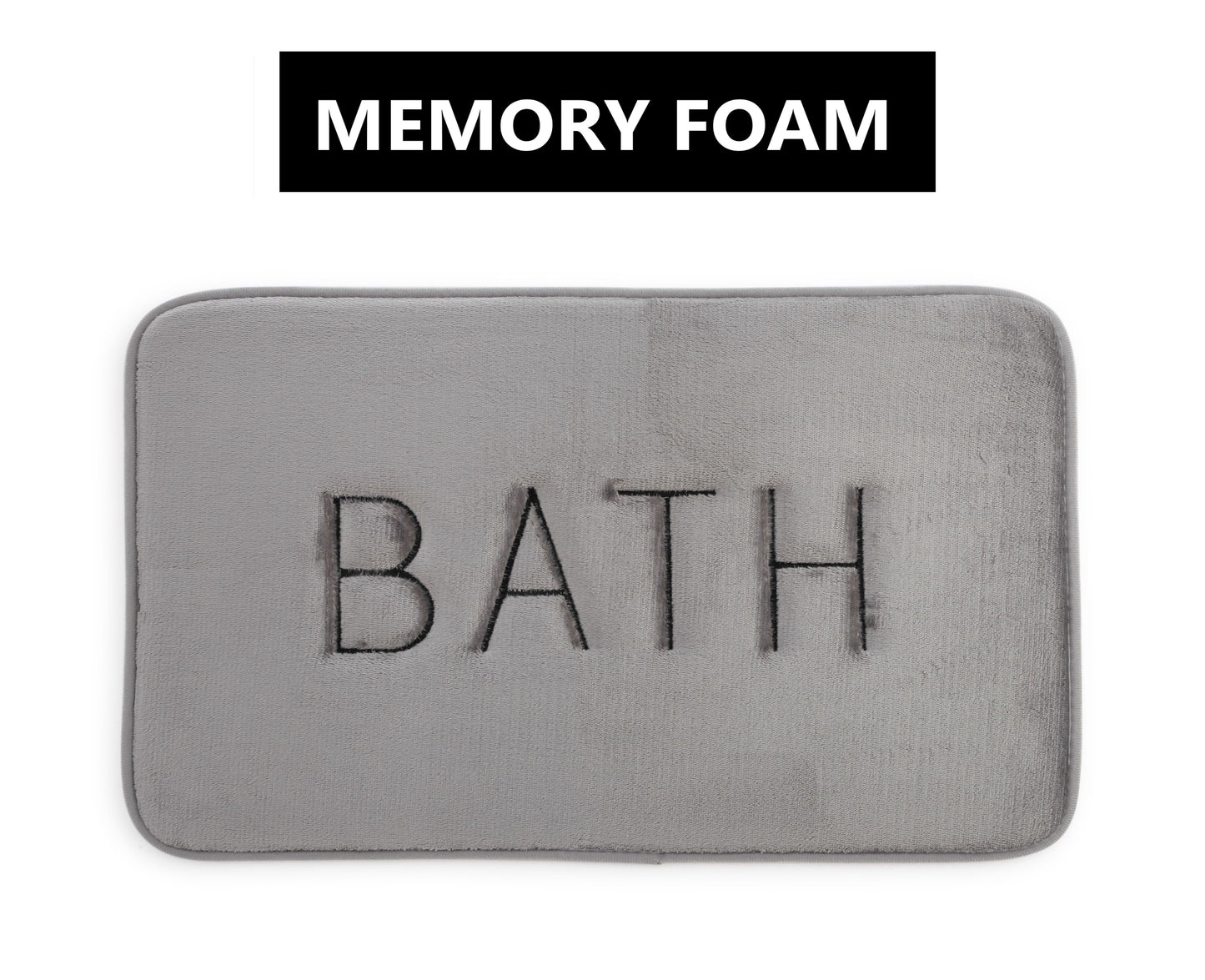 CARLA HOME Extra Thick Memory Foam & Super Comfort Bath Rug Mat for Bathroom (60 x 40 cm, Grey)-1978962238966468608