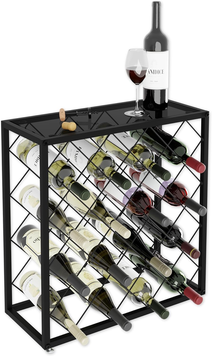 CARLA HOME Freestanding Metal Wine Rack for 25 Bottles-1978962247225053184