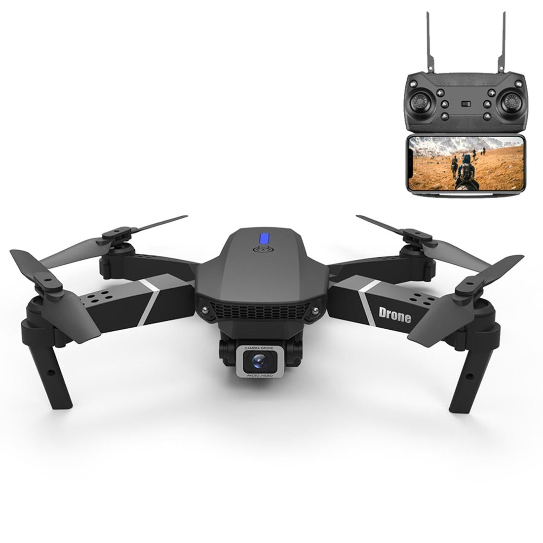 Foldable 4K Rc Quadcopter With Dual Hd Camera - Black-1915196669130051584