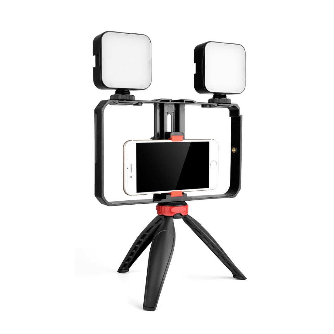 Vlogging Live Broadcast Led Selfie Light Video Rig With Smartphone Handle And Tripod-1915197654904737792