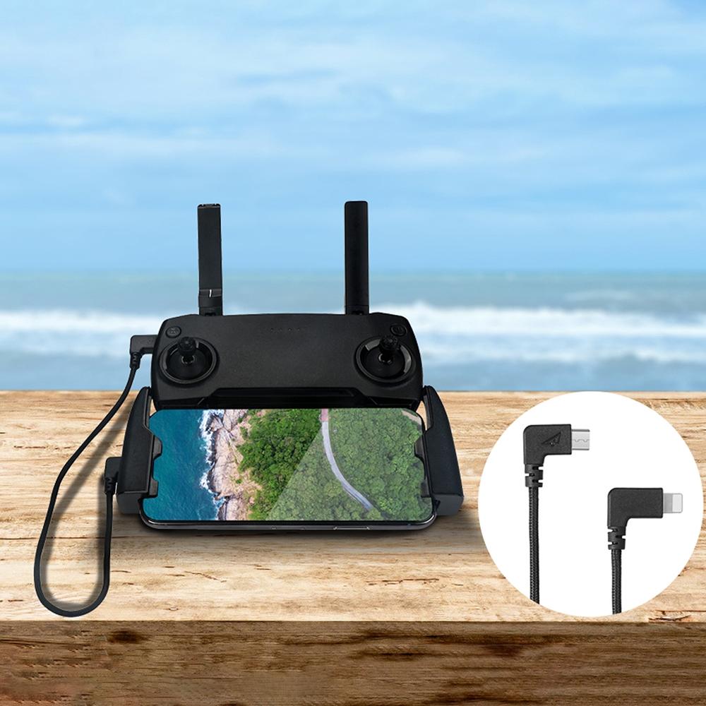29Cm Woven Nylon Micro Usb To 8 Pin Data Cable For Dji Mavic Mini / Air / Spark / 2 Pro / Zoom Remote Controller - Iphone / Ipad Compatible-1915196497805316096