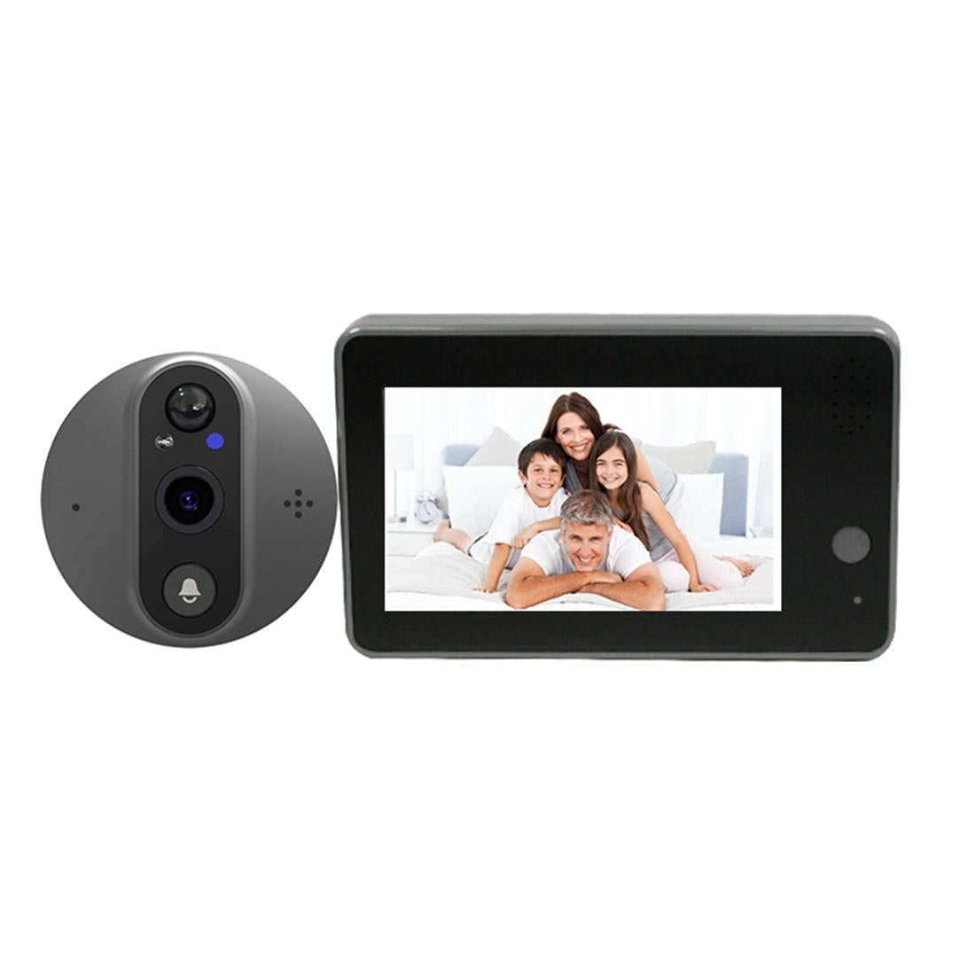 Smart Wifi Doorbell With Night Vision & Motion Detection - 4.3 Inch Screen-1915198370016792576