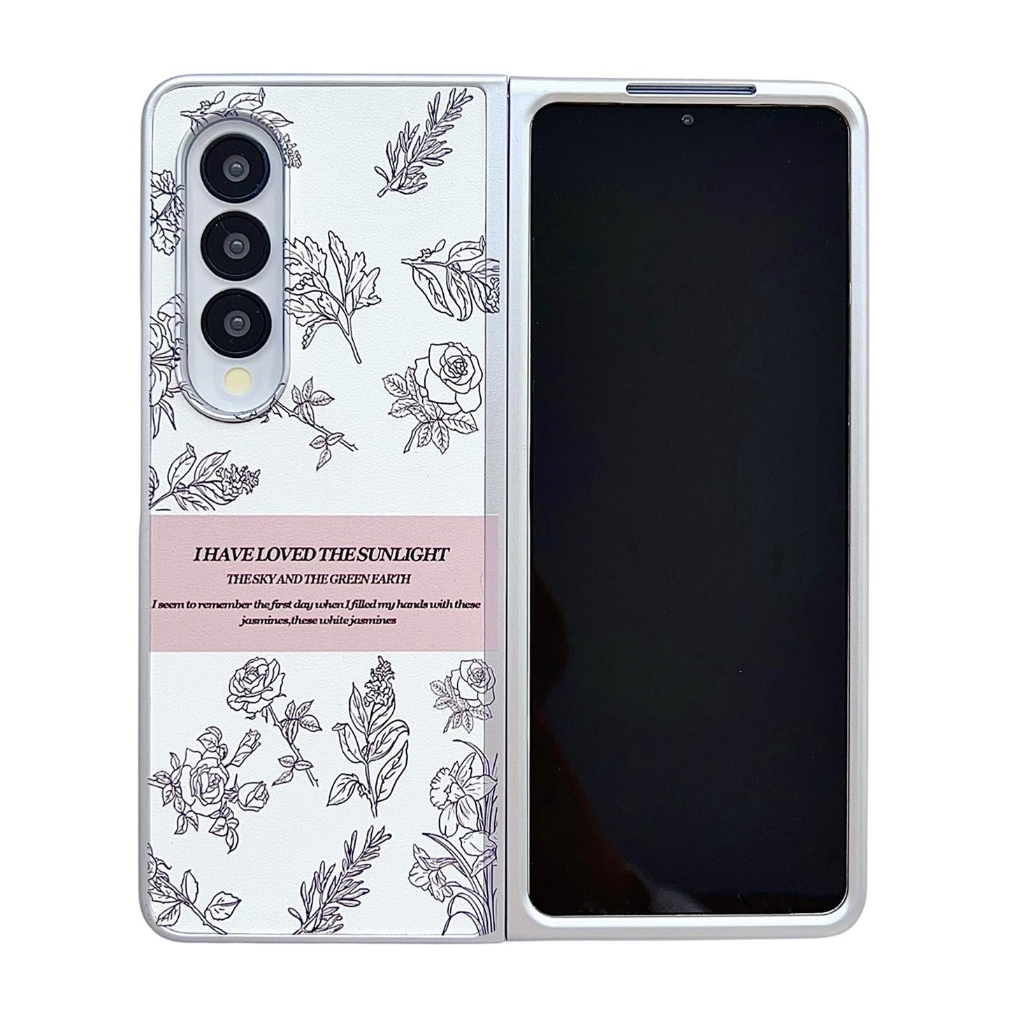 Floral Sketch Pearlescent Pc Case For Samsung Galaxy Z Fold 4-1915196646812160000