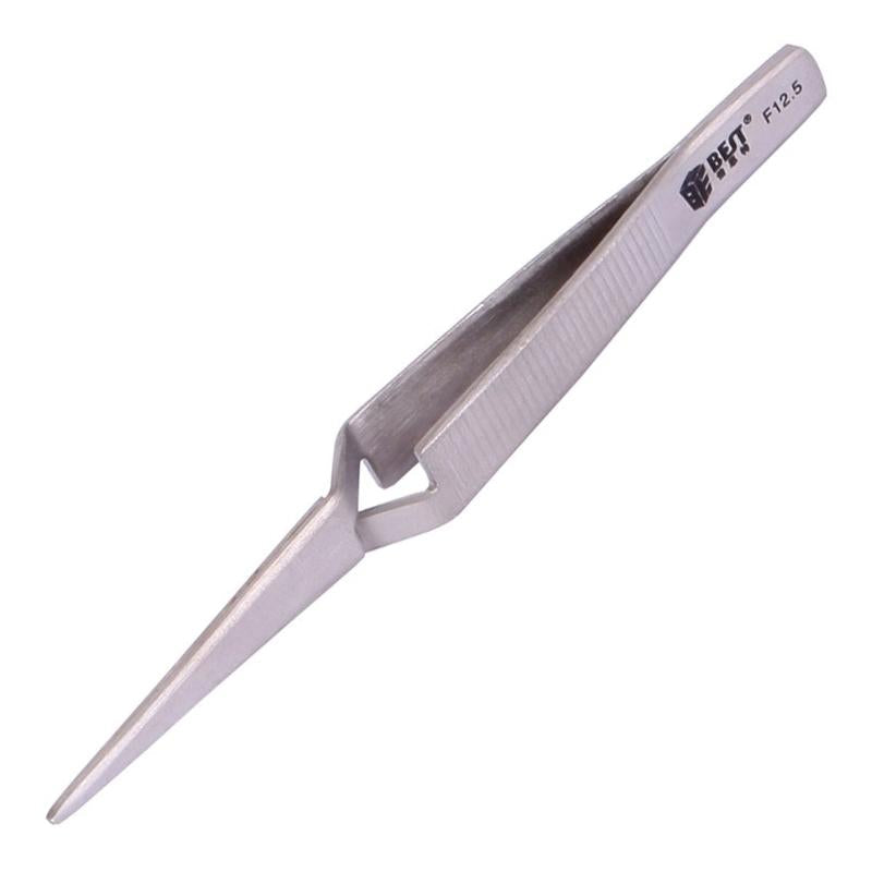 Stainless Steel Self-Closing Lab Tweezers - Straight-1915197576609665024
