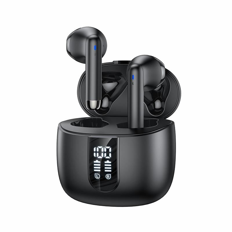 Wireless Bluetooth 5.0 Earphones With Led Display - Black-1915196796813053952