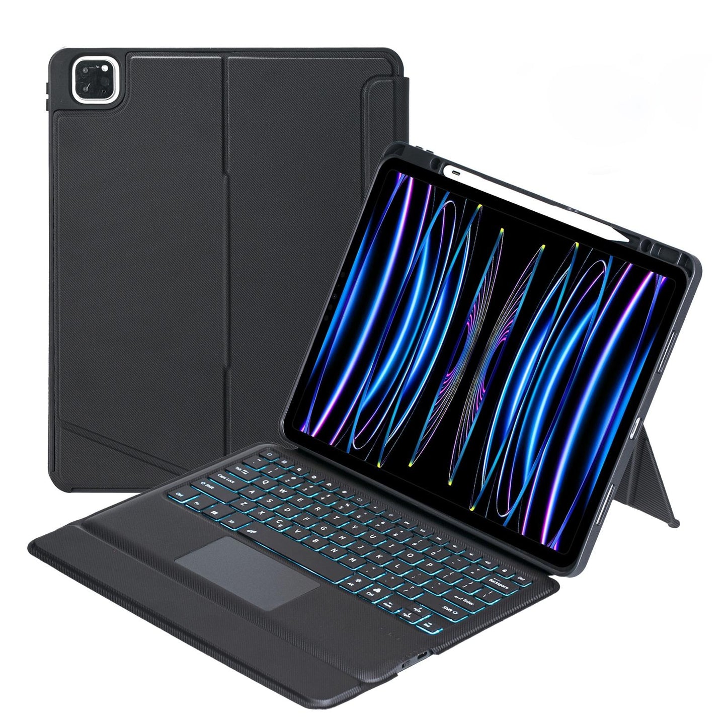 12.9 Ipad Pro Touch Backlight Bluetooth Keyboard Leather Case - Split Type 2022 / 2021 / 2020 / 2018-1915197568602738688