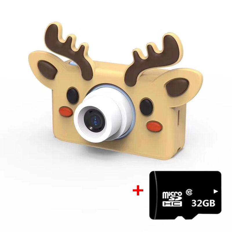 Mini Digital Sport Camera With 8.0Mp Lens 2.0 Screen Elk-Shaped Case & 32Gb Memory For Kids-1915196516360916992