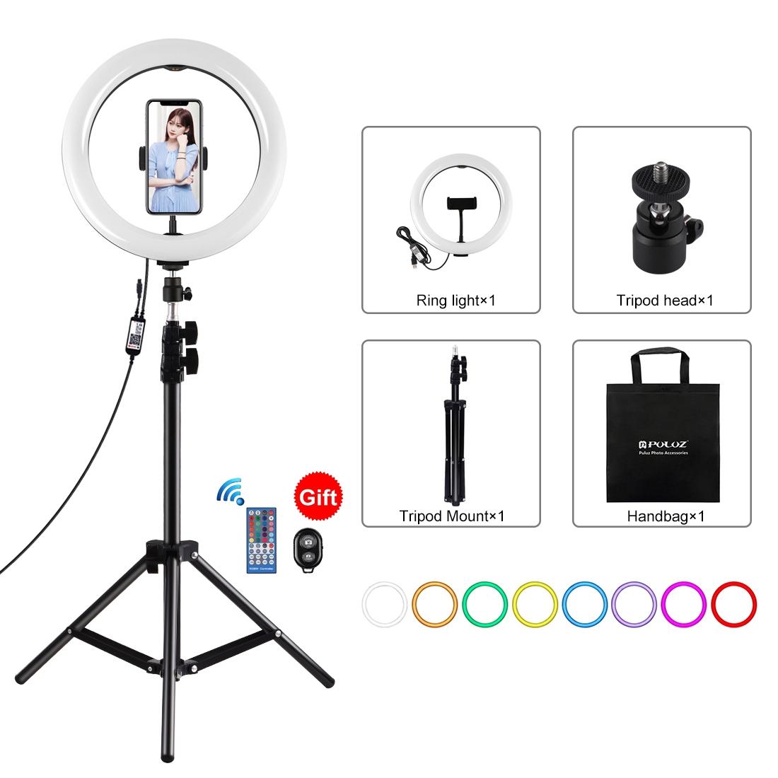 10.2 Rgbw Led Ring Light Kit With Tripod Remote And Phone Clamp-1915196703506567168