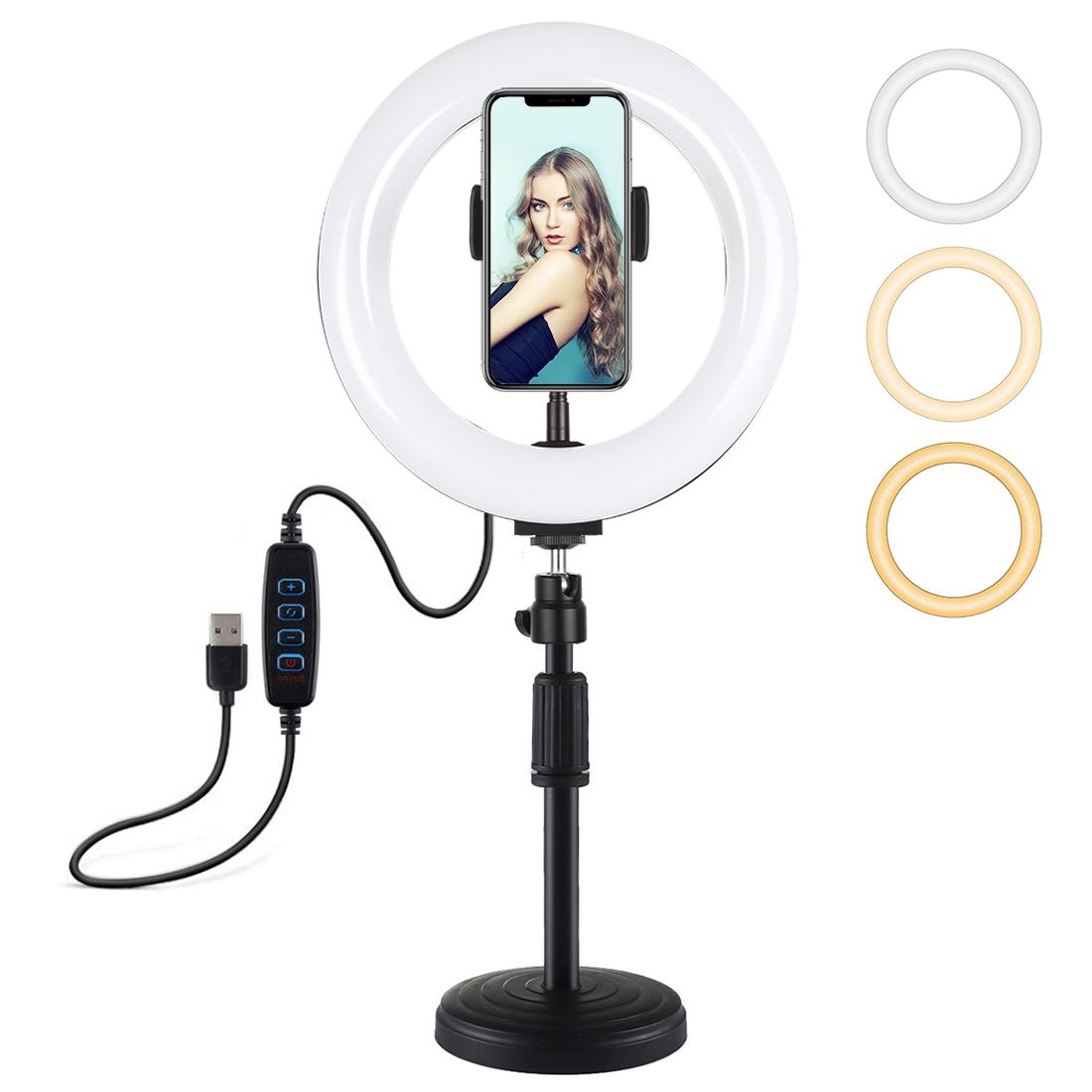 7.9 Led Ring Light With Usb 3 Modes Dual Colour Phone Clamp-1915196492566630400