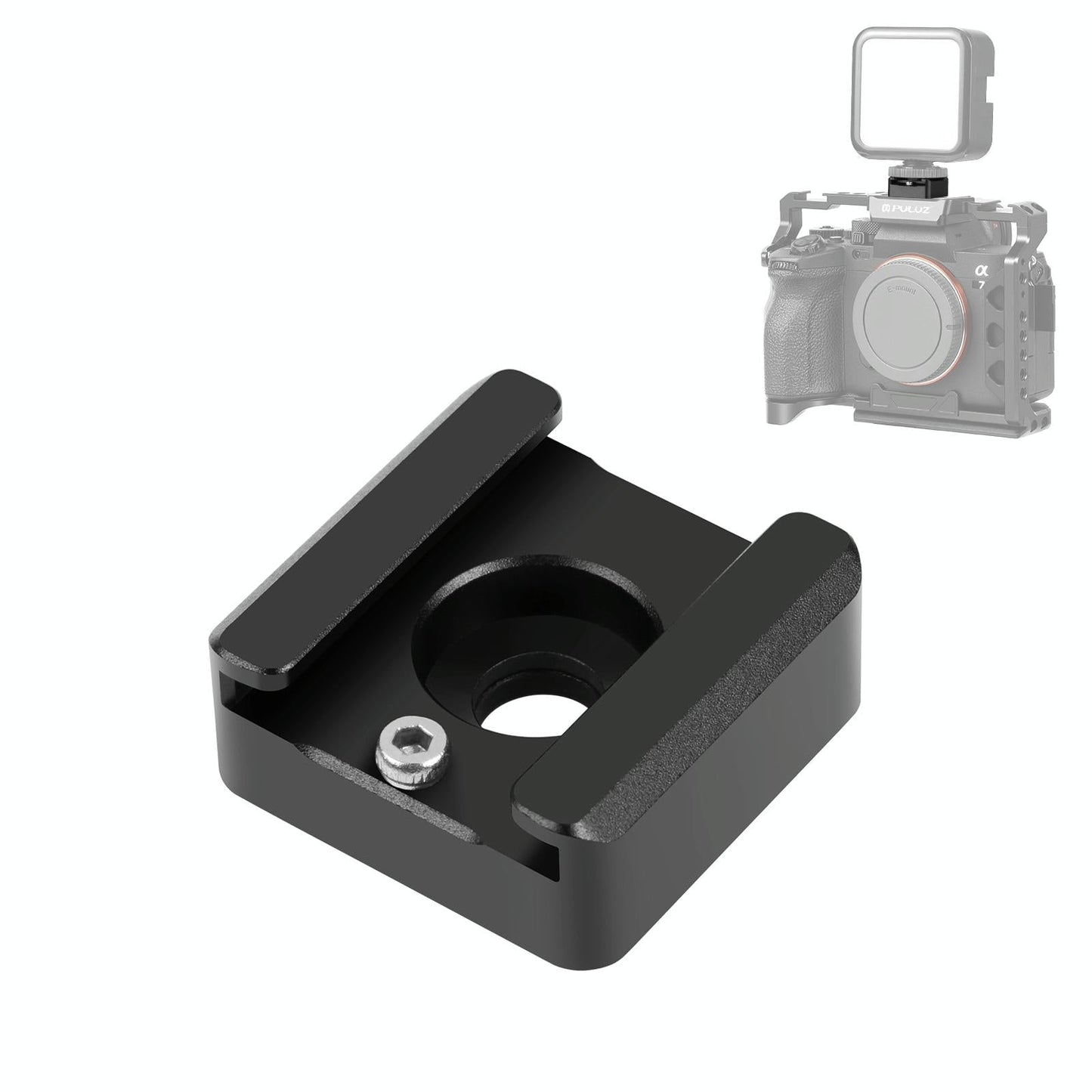 Aluminum Cold Shoe Mount For Microphone Or Flash Light - Black-1915196486765907968