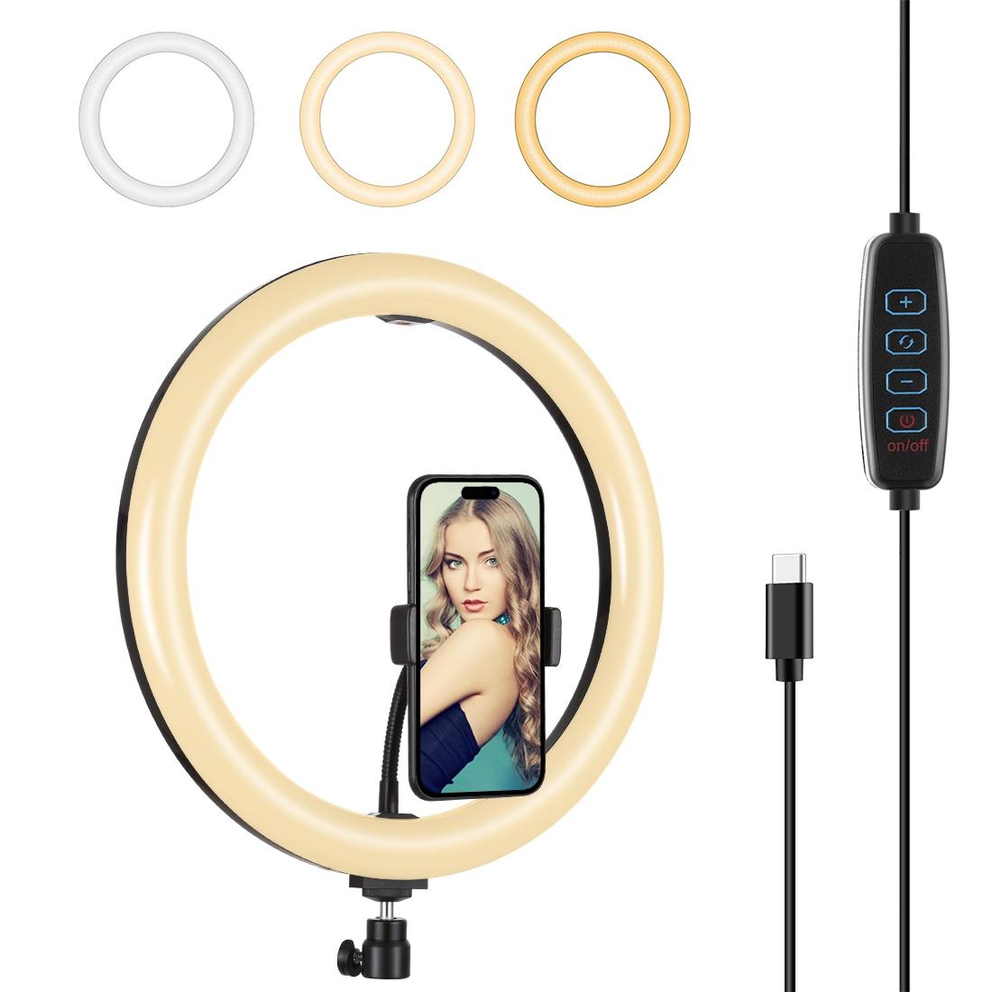 11.8 Dual Colour Led Ring Light With Phone Clamp - 3 Modes-1915196783194148864