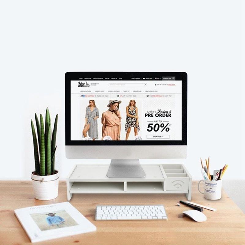 Versatile Desktop Monitor Stand - Sturdy Wood Riser For Laptop Notebook Tv-1964932307844468736