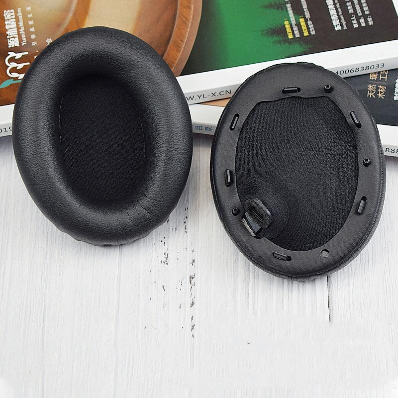 2-Pack Leather Earpads For Sony Wh-1000Xm4 - Black With Buckle-1969996466982359040