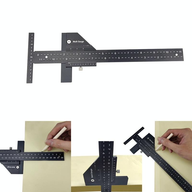 Multifunctional Aluminum Alloy Marking Ruler - T Type-1964932194187218944