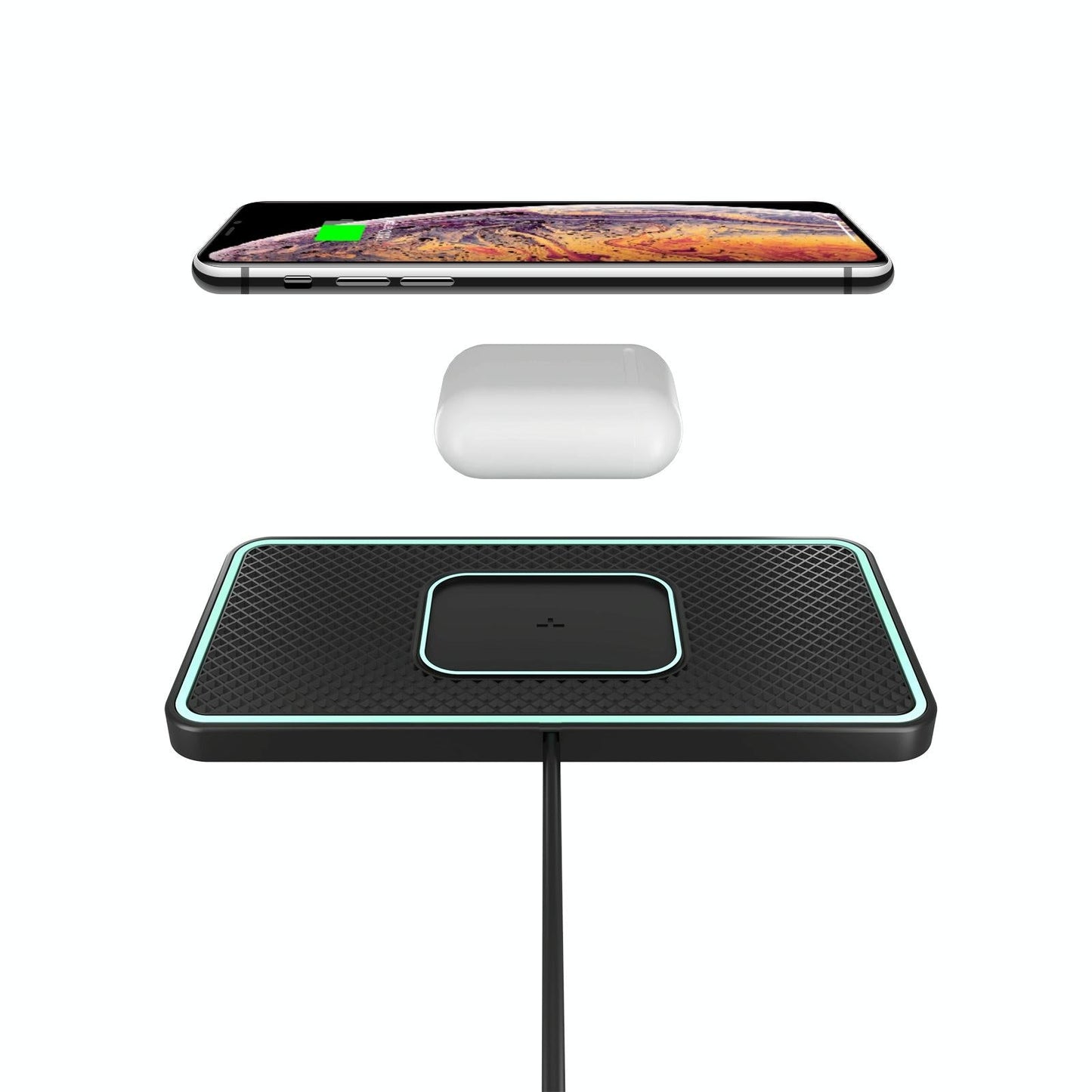 Wireless Car Charger With Anti-Slip Pad For Airpods / Iphone - 15W-1915198314618425344