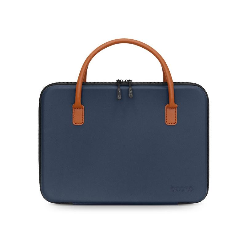 Waterproof Leather Computer Bag - Multifunctional Navy Blue-1915197854499082240