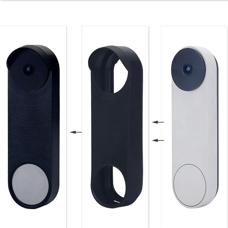 Black Silicone Doorbell Cover For Google Nest Hello Battery-1915196869756194816