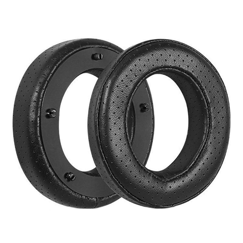 Breathable Leather Headset Cover For Focal Clear Mg Pro - Black Lambskin 2 Pack-1915197161209991168