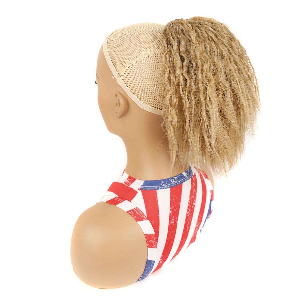 Short Fluffy Drawstring Perm Curly Ponytail Wig - Colour 16-1915197657790418944