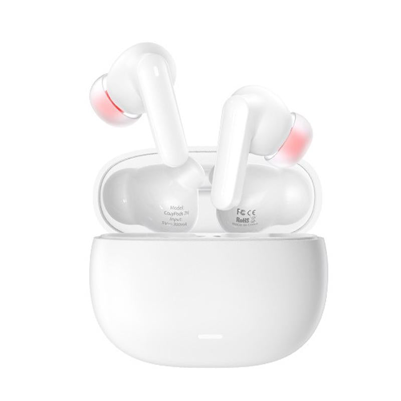 White Dual Noise Canceling Bluetooth Headphones With Anc & Enc Call-1915196853012533248