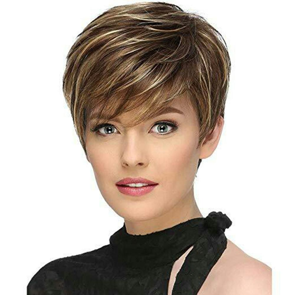 Silk Wig With Oblique Bangs - Light Gold High Temp-1915197145082892288