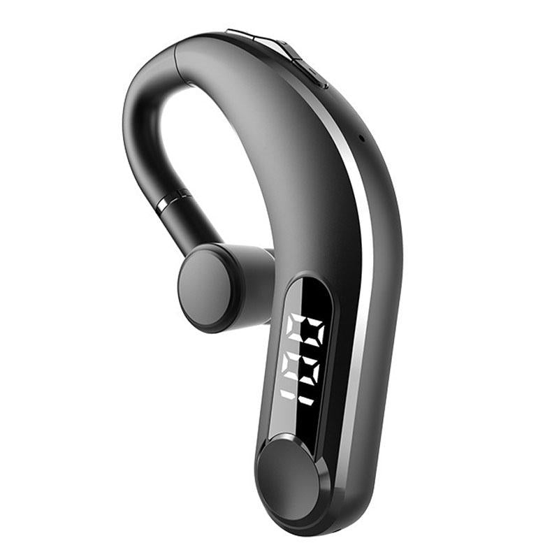 Waterproof Bluetooth Earphones With Led Display - Black-1915197126560845824