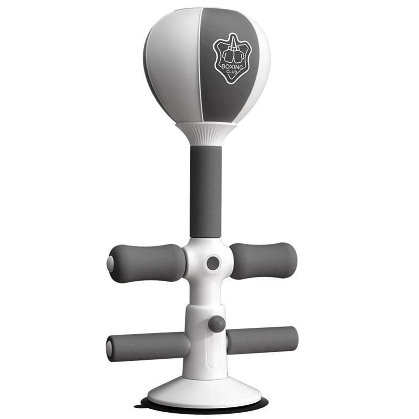 Adjustable 2-In-1 Sit-Up Boxing Ball Stand With Punching Bag - Gray / White-1964932179175804928
