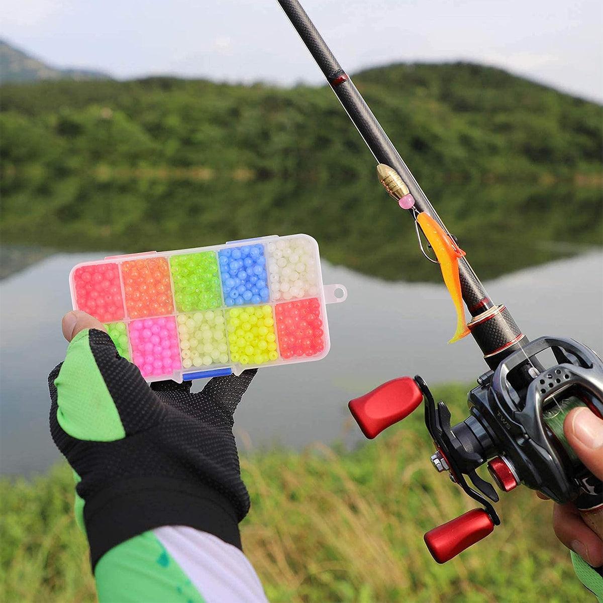 High Quality 2 Boxes of Round Colourful Fishing Beads Tackle Accessories Kit