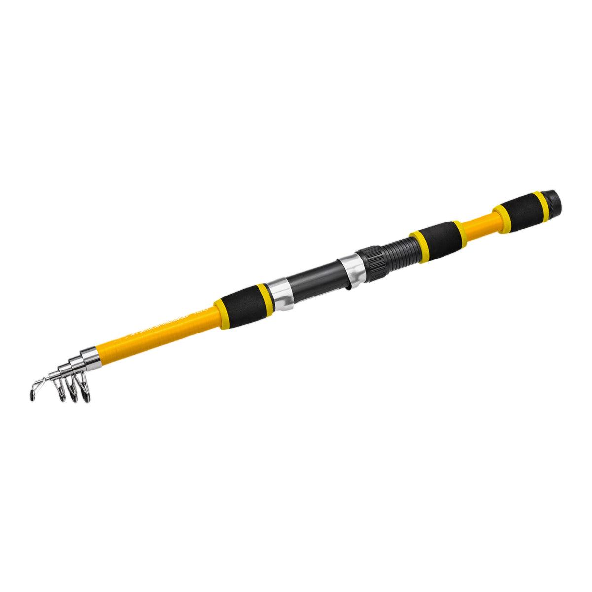 Telescopic Fishing Rod Lightweight Portable Sea Casting Rod Durable Glass Steel - Yellow