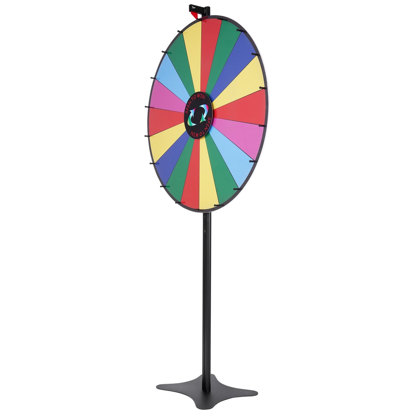 VEVOR 36 inch Spinning Prize Wheel, 18 Slots Spinning Wheel, Roulette Wheel with a Dry Erase and 2 Markers, Tabletop or Floor Standing Win Fortune Spin Games in Party Pub Trade Show Carnival