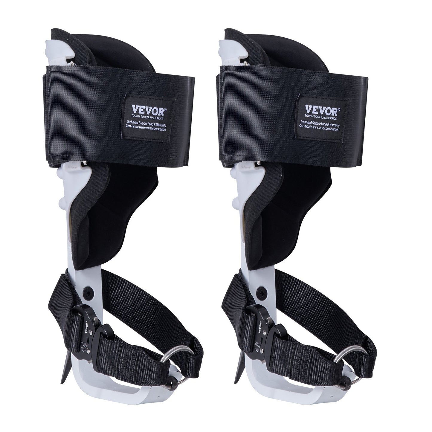 VEVOR Tree Climbing Spikes, 1 Pair Aluminum Climbing Spurs, 350lbs Load Capacity Tree Climbing Gear with Straps and Spike Protectors, Arborist Equipment for Climbers, Hunting, Fruit Picking, White