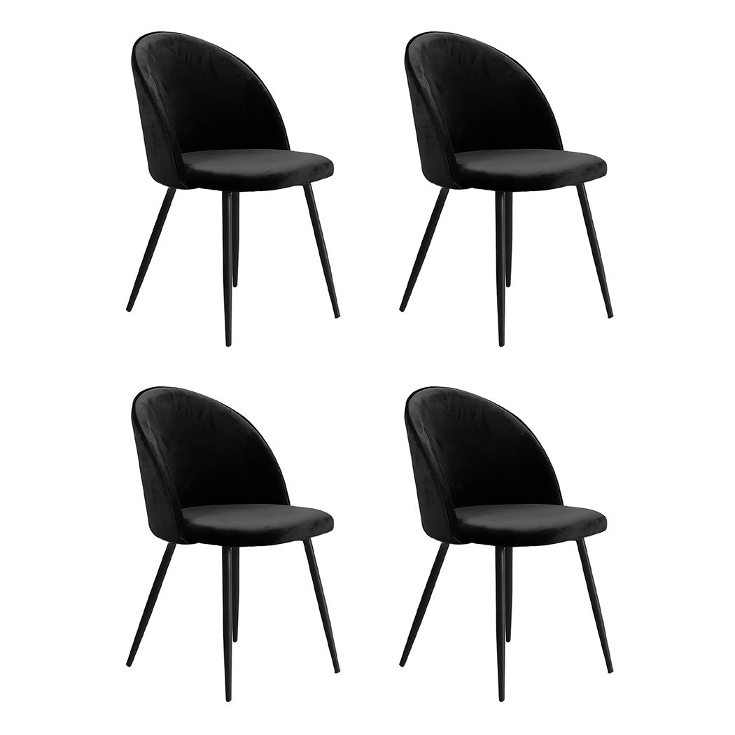 Levede 4x Dining Chairs Kitchen Cafe Black-1975420351026434048
