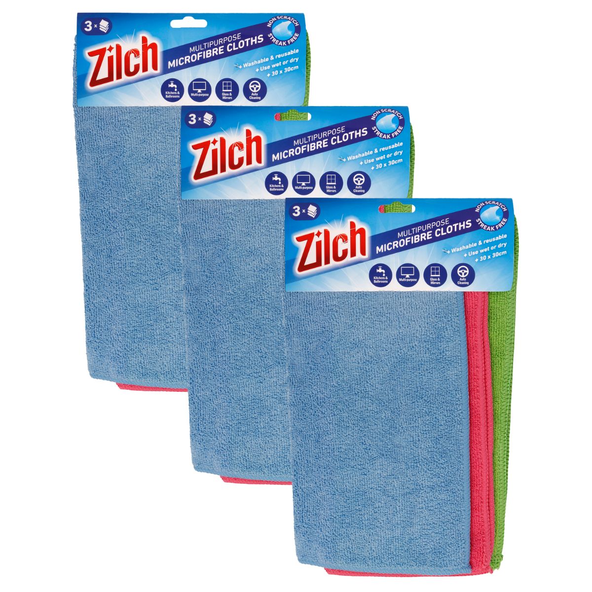 3x Zilch 30x30cm Microfibre Cloth 3pk-1973193607439585280