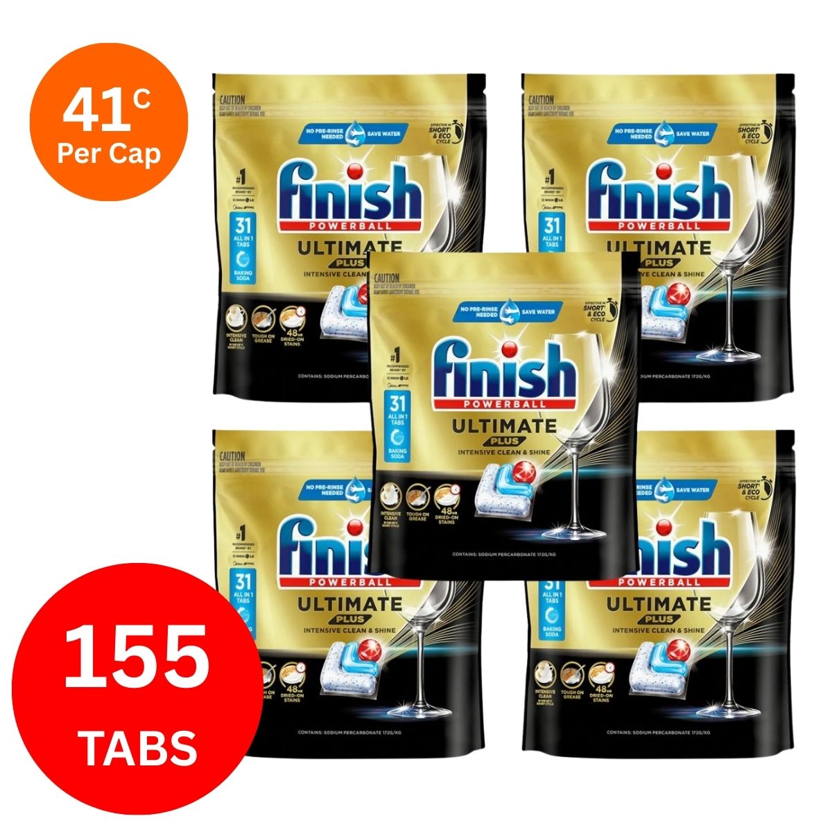 Finish Ultimate Plus x 155 Baking Soda Dishwasher Tablets-1973193596073021440