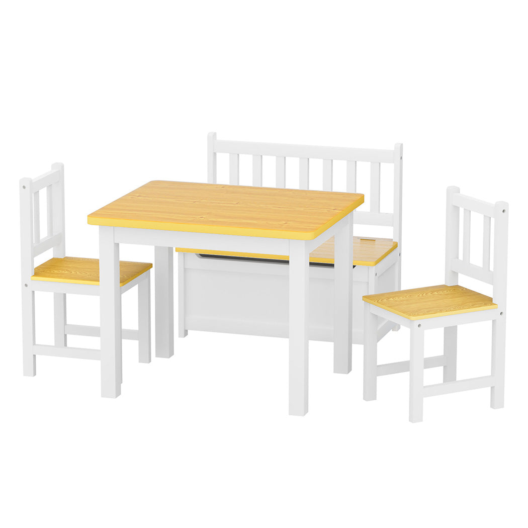 Bopeep Kids Table and Chairs Set Wooden Study Play 4PCS-1973193534009905152