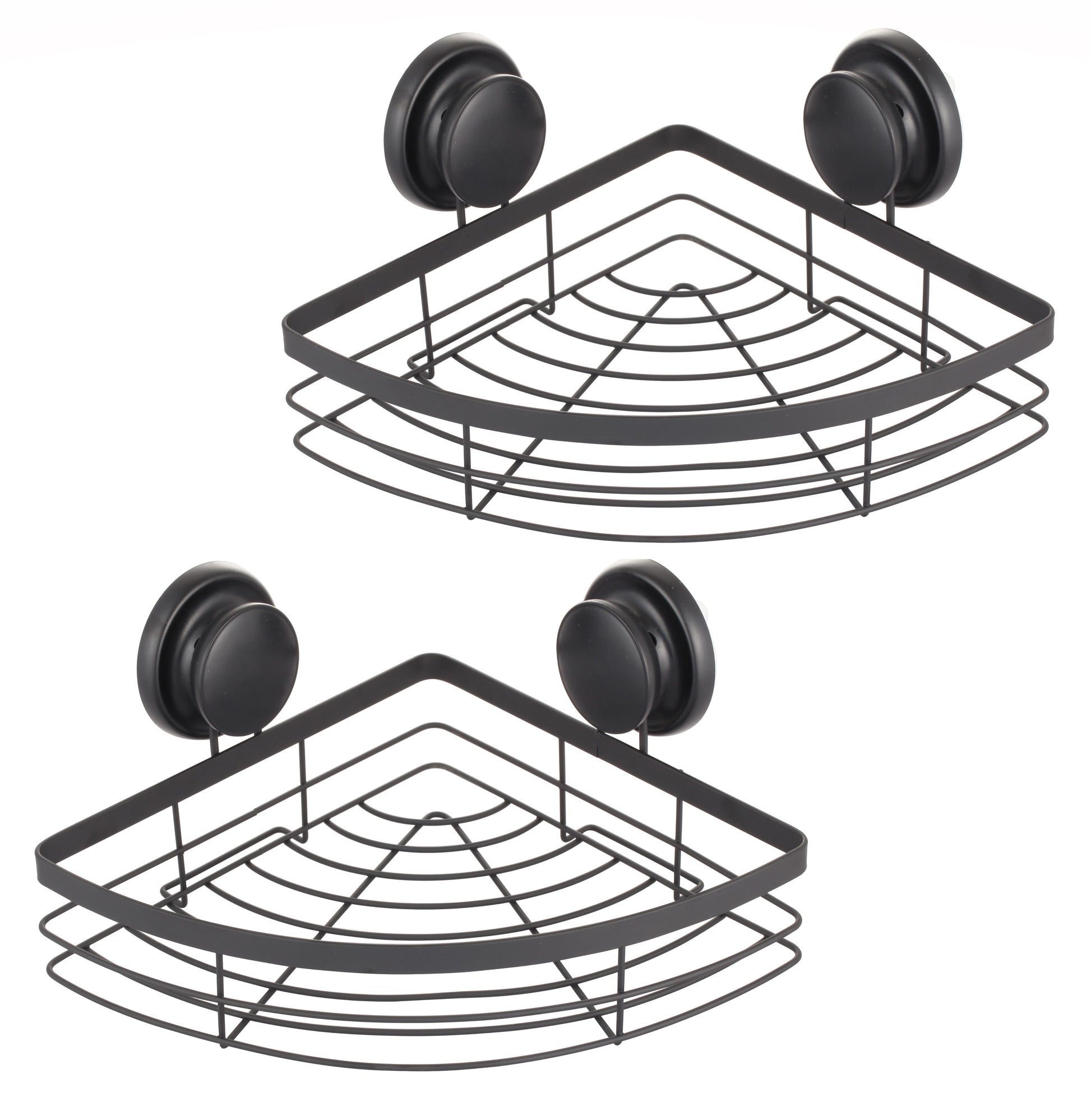 CARLA HOME  2 Pack Round Corner Shower Caddy Shelf Basket Rack with Premium Vacuum Suction Cup No-Drilling for Bathroom and Kitchen-1978962237745926144