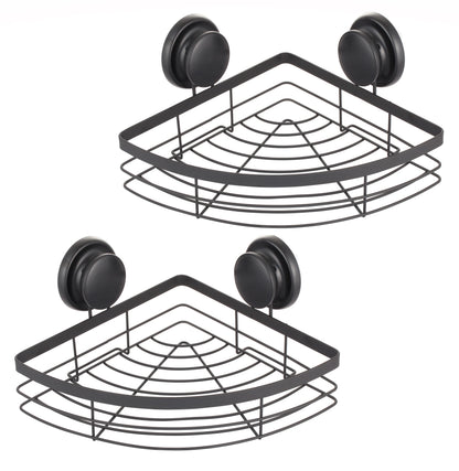 CARLA HOME  2 Pack Round Corner Shower Caddy Shelf Basket Rack with Premium Vacuum Suction Cup No-Drilling for Bathroom and Kitchen-1978962237745926144