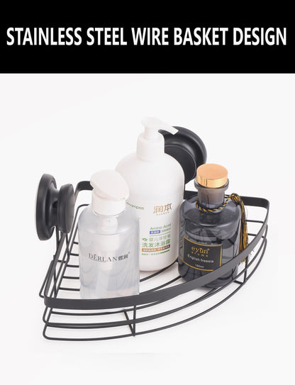 CARLA HOME  2 Pack Round Corner Shower Caddy Shelf Basket Rack with Premium Vacuum Suction Cup No-Drilling for Bathroom and Kitchen-1978962237745926146