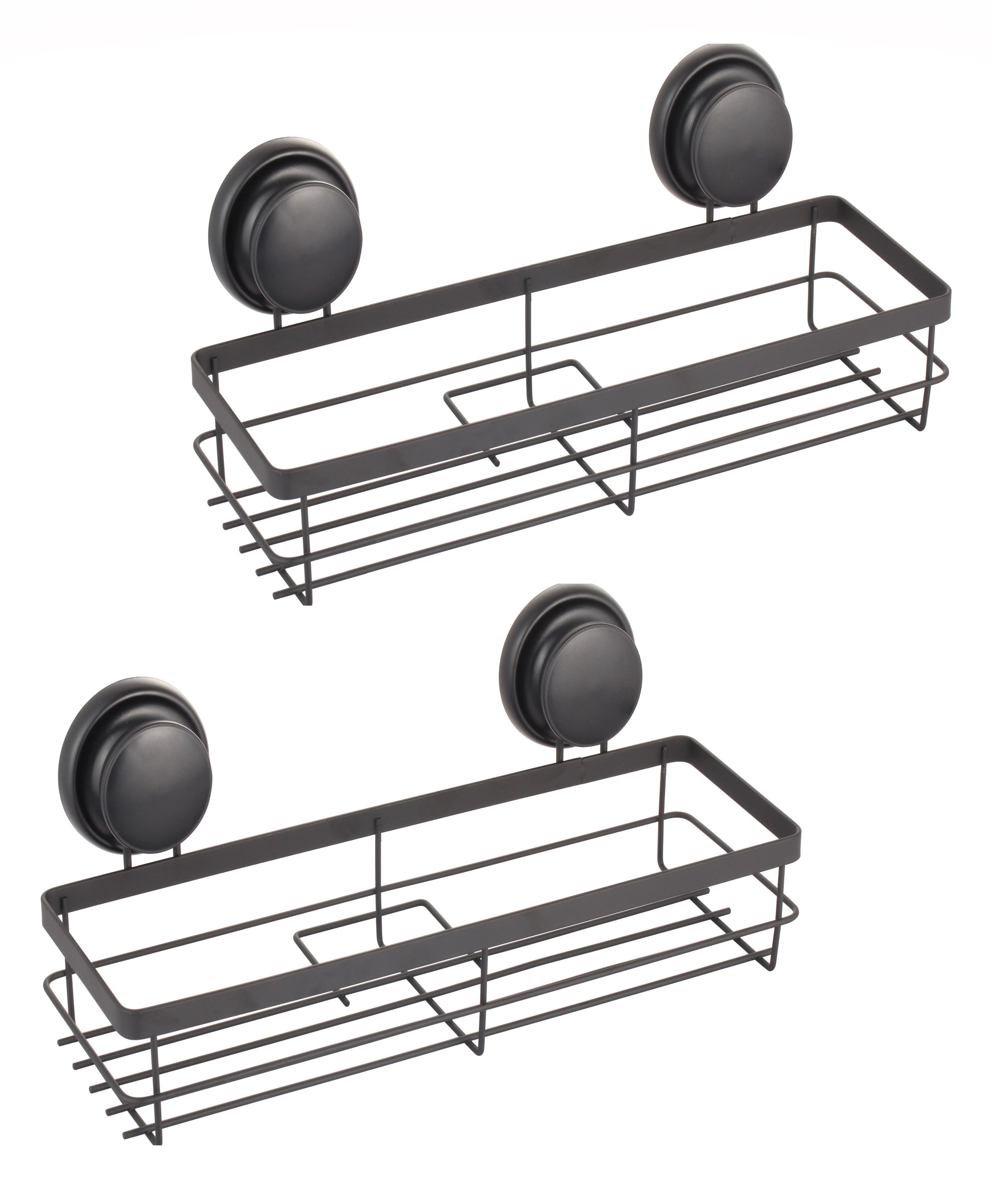 CARLA HOME  2 Pack Rectangular Corner Shower Caddy Shelf Basket Rack with Premium Vacuum Suction Cup No-Drilling for Bathroom and Kitchen-1978962237938864128