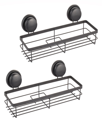 CARLA HOME  2 Pack Rectangular Corner Shower Caddy Shelf Basket Rack with Premium Vacuum Suction Cup No-Drilling for Bathroom and Kitchen-1978962237938864128