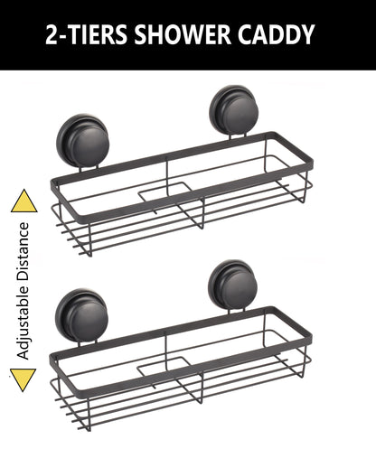 CARLA HOME  2 Pack Rectangular Corner Shower Caddy Shelf Basket Rack with Premium Vacuum Suction Cup No-Drilling for Bathroom and Kitchen-1978962237938864130
