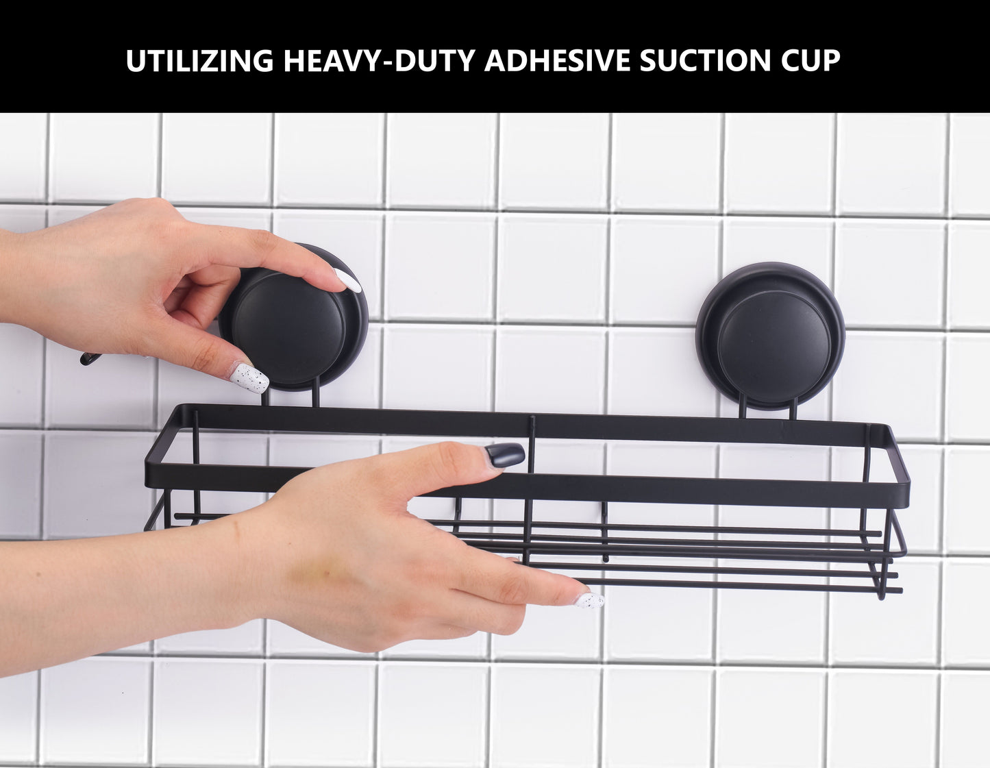 CARLA HOME  2 Pack Rectangular Corner Shower Caddy Shelf Basket Rack with Premium Vacuum Suction Cup No-Drilling for Bathroom and Kitchen-1978962237938864132