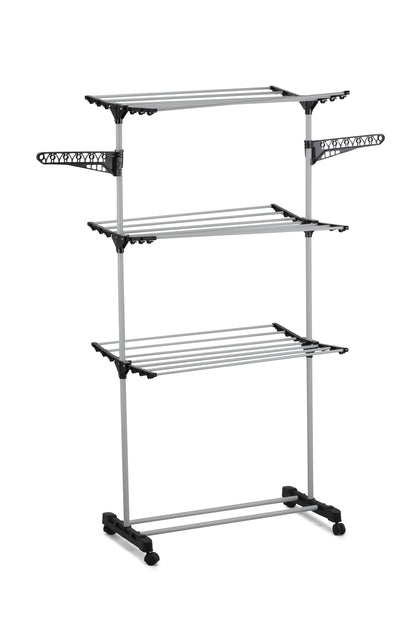 CARLA HOME Folding 3 Tier Clothes Laundry Drying Rack with Stainless Steel Tubes for Indoor & Outdoor Home-1978962238161162241