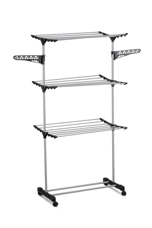 CARLA HOME Folding 3 Tier Clothes Laundry Drying Rack with Stainless Steel Tubes for Indoor & Outdoor Home-1978962238161162241