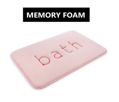 CARLA HOME Extra Thick Memory Foam & Super Comfort Bath Rug Mat for Bathroom (60 x 40 cm, Pink)-1978962238769336323