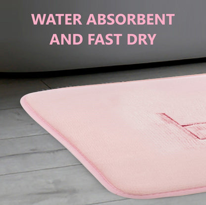 CARLA HOME Extra Thick Memory Foam & Super Comfort Bath Rug Mat for Bathroom (60 x 40 cm, Pink)-1978962238769336326