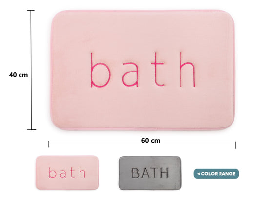 CARLA HOME Extra Thick Memory Foam & Super Comfort Bath Rug Mat for Bathroom (60 x 40 cm, Pink)-1978962238769336321
