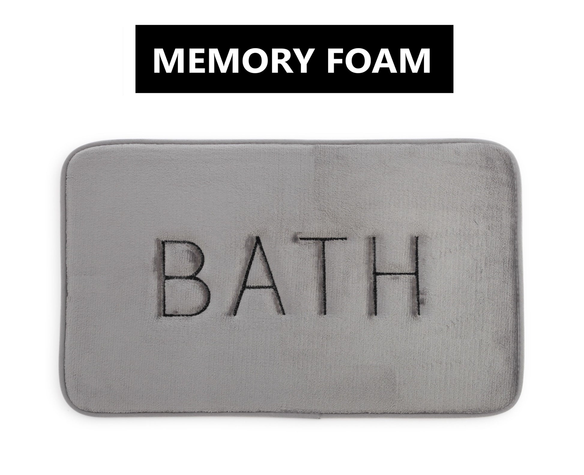 CARLA HOME Extra Thick Memory Foam & Super Comfort Bath Rug Mat for Bathroom (60 x 40 cm, Grey)-1978962238966468608