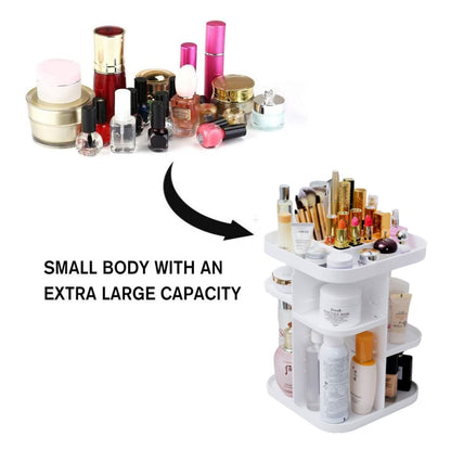 CARLA HOME 360 Rotating Large Capacity Makeup Organizer for Bedroom and Bathroom (White)-1978962239167795206